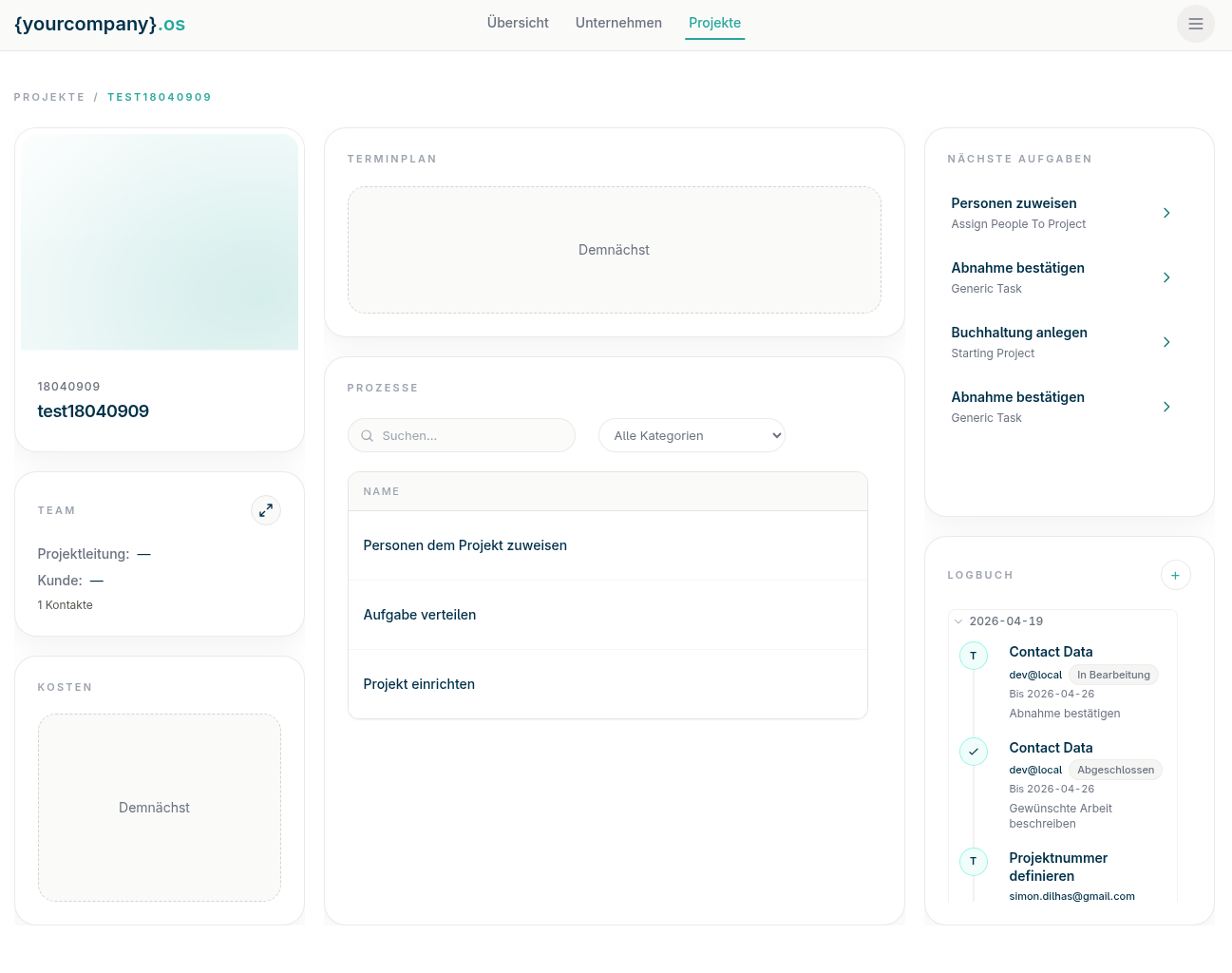 Abbildung vergrössern: Projekt-Dashboard